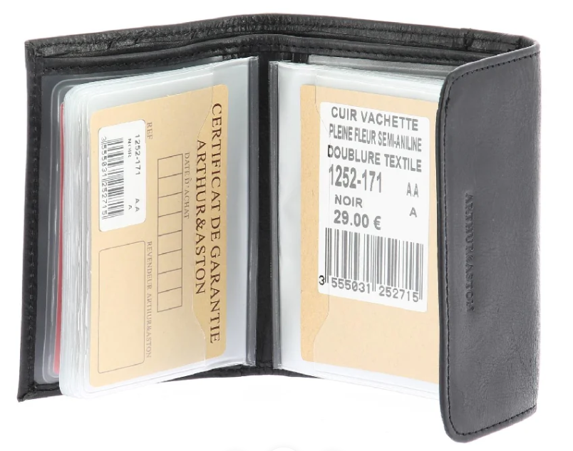 ARTHUR & ASTON - 1252-171-NOIR PORTE-CARTES A/NOIR