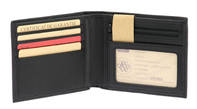 ARTHUR & ASTON - 94-573-NOIR PORTEFEUILLE ITALIEN A/NOIR