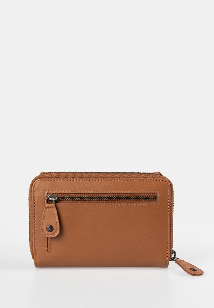 AUNTS & UNCLES - Dahlia zip wallet with flap cognac