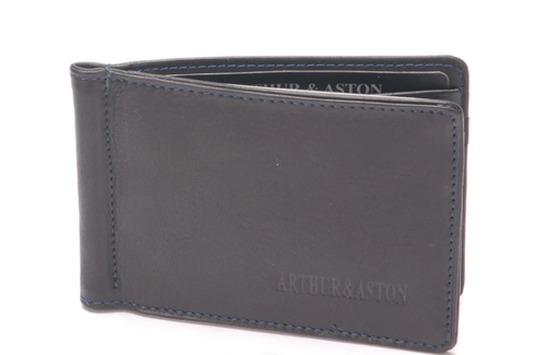 [1589-182-NOBL PORTE-CARTES PINCE A BILLETS D/NOIR-BLEU] ARTHUR & ASTON - 1589-182-NOBL PORTE-CARTES PINCE A BILLETS D/NOIR-BLEU