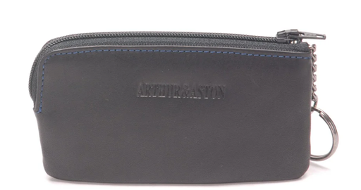 [1589-989-NOBL PORTE MONNAIE ZIPPE D/NOIR-BLEU] ARTHUR & ASTON - 1589-989-NOBL PORTE MONNAIE ZIPPE D/NOIR-BLEU
